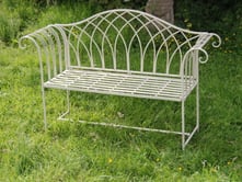 Pimlico Cream Metal Garden Bench