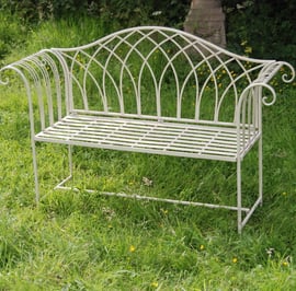 Pimlico Cream Metal Garden Bench