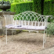 Pimlico Metal Garden Bench in Cream