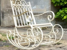 Heritage Cream Metal Garden Rocking Chair