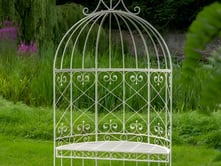 Cinderford Cream Metal Garden Arbour with Seat