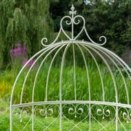 Cinderford Metal Garden Arbour with Seat in Cream