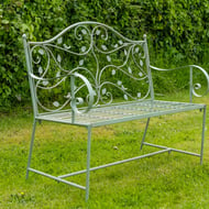 Woodlands Metal Garden Bench in Green