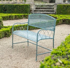 Littledean Vintage Green Metal Garden Bench