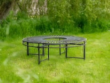 Vintage Iron Curved Garden Bench Pair