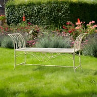 Longhope Cream Metal Garden Seat