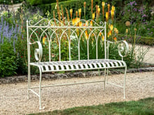 Revival Cream Metal Garden Bench