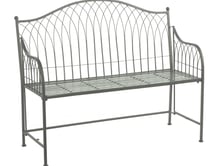 Baroque Metal Garden Bench Grey