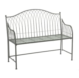 Baroque Metal Garden Bench Grey