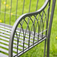 Umber Grey Baroque Metal Garden Bench