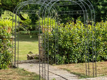 Parisienne Metal Garden Tunnel in Lead Grey