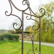 Heraldic Rusted Metal Garden Arch Trellising