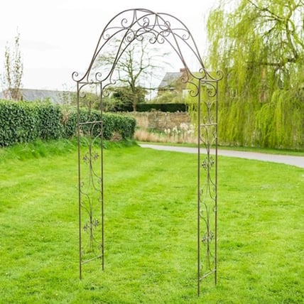 Heraldic Rusted Metal Garden Arch