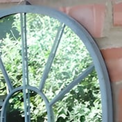 Mayfair Curved Garden Mirror in Grey