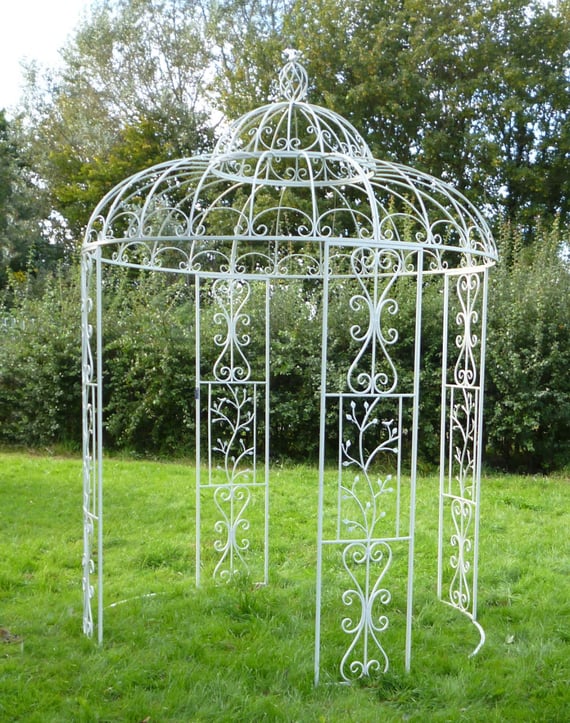 Cream Birds Metal Garden Gazebo