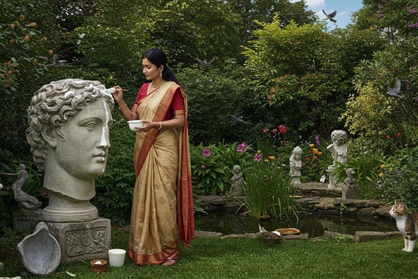 how to age a stone statue