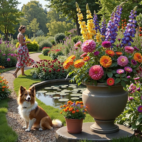 Stone Planter in UK garden