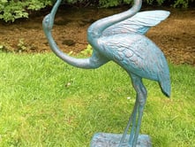 Love Cranes Bronzed Garden Ornaments Medium