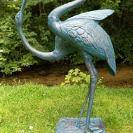 Love Cranes Bronzed Garden Sculpture