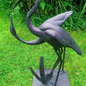 Love Cranes Bronzed Garden Ornaments