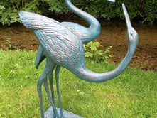 Love Cranes Bronzed Garden Ornaments Small