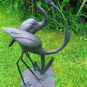 Love Cranes Bronzed Garden Statue Small