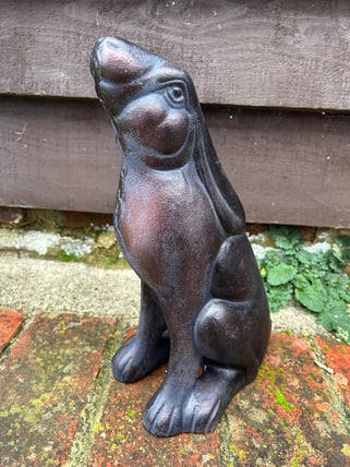 Pondering Hare Bronzed Garden Ornament