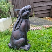 Pondering Hare Bronzed Garden Statue