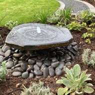 Large Basalt Slab Water Feature