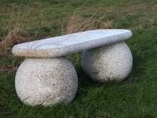 Granite Sphere Stone Garden Bench