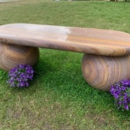 Rainbow Sandstone Sphere Garden Bench