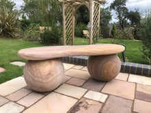 Rainbow Sandstone Sphere Garden Bench