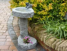 Large Granite Birdbath With Planter