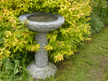 Cascade Black Limestone Bird Bath