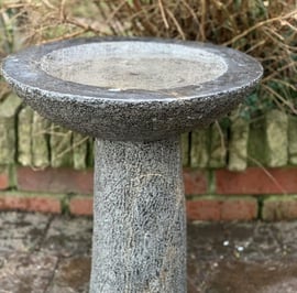 Black Limestone Round Bird Bath