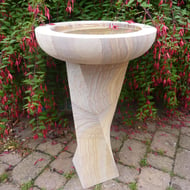 Twisted Column Sandstone Bird Bath