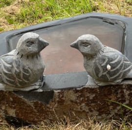 Two Birds Basalt Birdbath