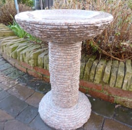 Cascade Pink Granite Bird Bath