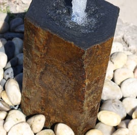 Drilled Basalt Column Water Feature 70cm