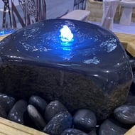 Rounded Basalt Column Water Feature with LED