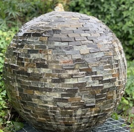 Tiled Slate Sphere Garden Water Feature 50cm