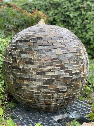 Tiled Slate Sphere Garden Water Feature 50cm