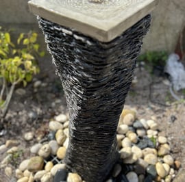 Twisted Slate Column Water Feature 90cm