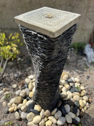 Twisted Slate Column Water Feature 90cm