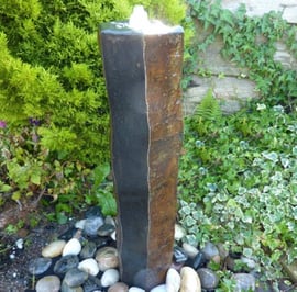 Medium Basalt Column Water Feature with Plinth