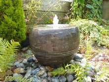 Black Limestone Planter Water Feature