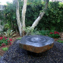 Large Basalt Slab Water Feature