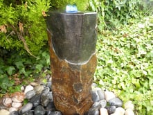 Small Polished Basalt Column Water Feature with Plinth