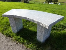 Curved Grey Granite Garden Bench