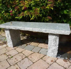 Rustic Straight Grey Granite Garden Bench